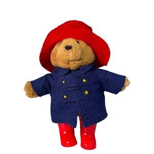 Rainbow Designs Paddington Bear 2001 Plush Blue Raincoat Red‎ Boots Hat 8" Vtg
